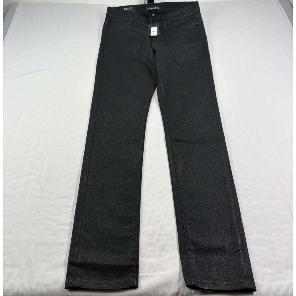 Monfrere Jeans Mens 30x34 Black Greyson Skinny‎ Sparkle Stretch Denim NEW